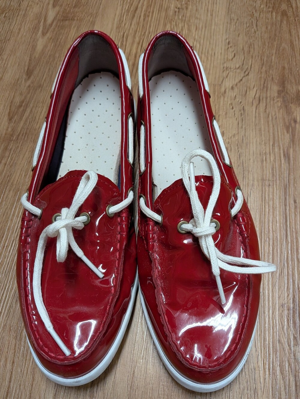 Cole Haan Women’s Size 10B Red Patent Leather Boat Shoes